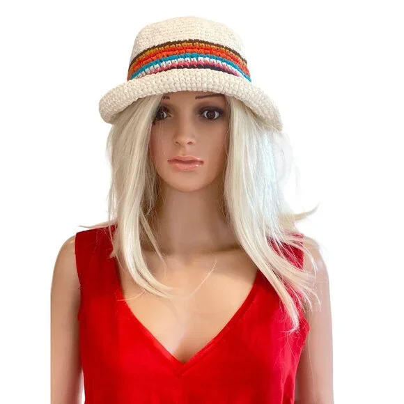 NWT Marine Layer Crochet Bucket Hat in Multi Stripe MSRP$75 - Picture 2 of 15